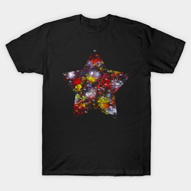 Fireworks Abstract T-Shirt by Klssaginaw